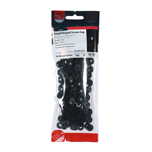Easyfit DECKING TIMCO HINGED SCREW CAP BLACK (50/PK) SHCCBLACKP