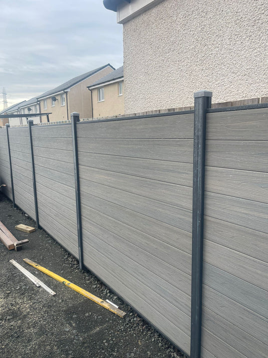 Composite Fencing Aluminium Top & Bottom Rail Set Grey