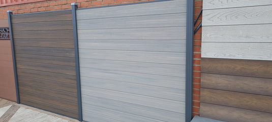 Composite Fencing Aluminium Top & Bottom Rail Set Grey