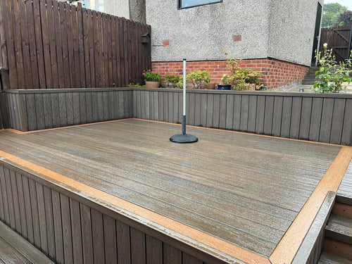 EasyFit COMPOSITE DECK BOARD DUO 140 x 22.5 x 3600mm TEAK / WALNUT